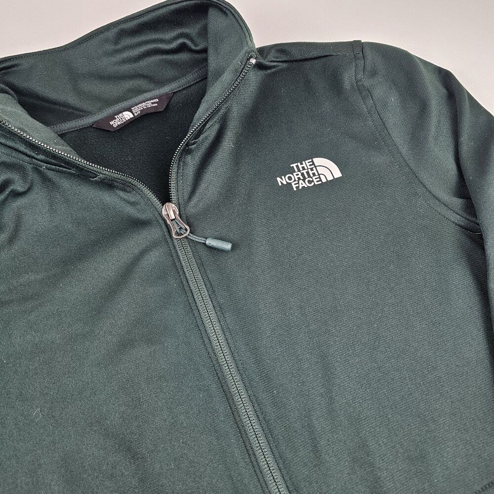 The North Face Womens Small Green two tone Full Zip Fleece Jacket Outdoor Hiking